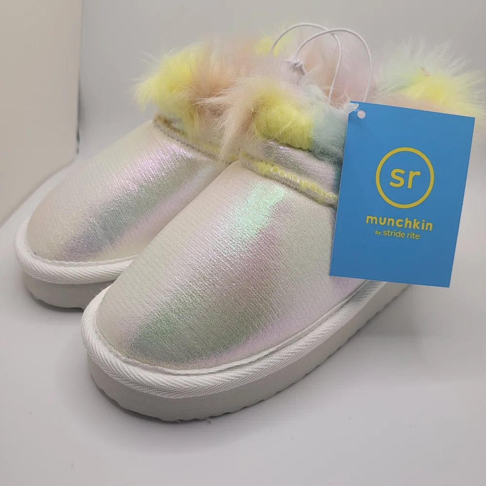 Irredescent Shiny Fuzzy Boots NWT